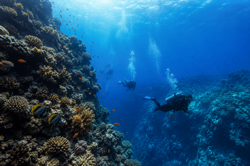 Scuba divers exploring Ras Mohammed National Park