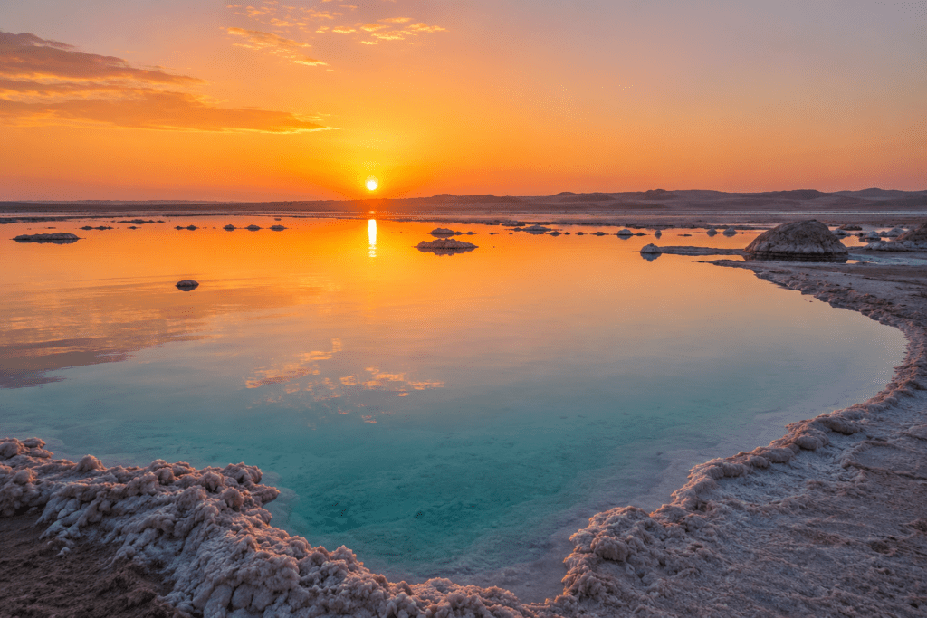 Sunset Siwa's Salt Lakes