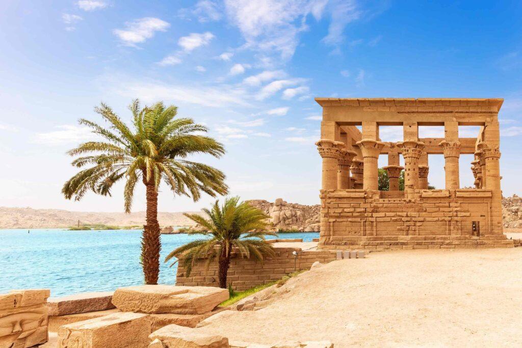 Trajan's Kiosk beside the Nile at Philae Temple.