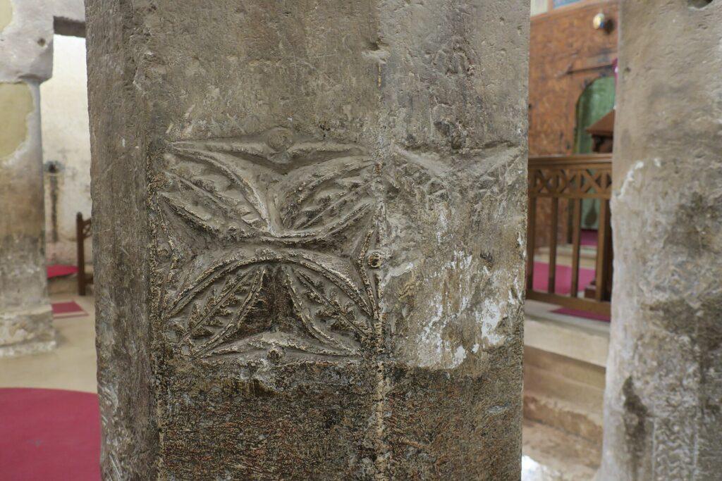 Ancient Coptic inscriptions inside the Church of the Virgin Mary at Gabal al-Tair