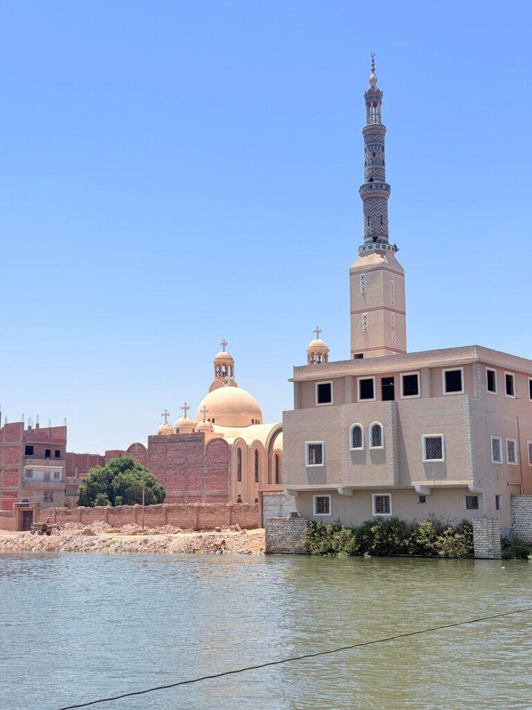 Christian church beside the Nile in Minya, Egypt