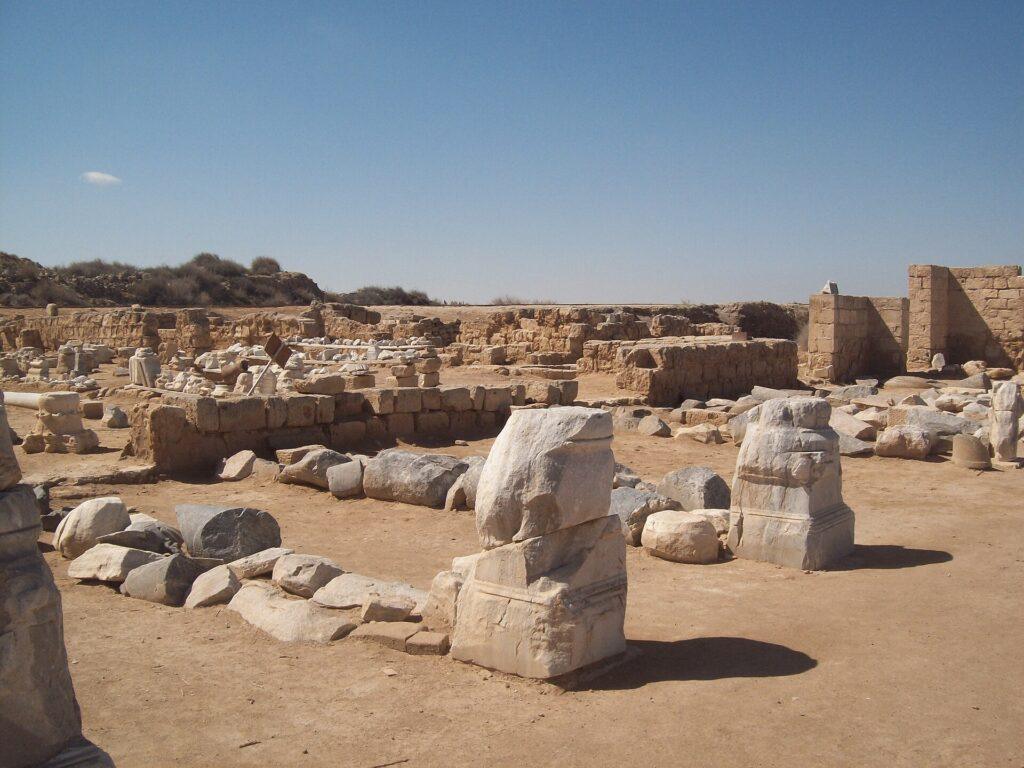 Ruins of the Great Basilica at the early Christian pilgrimage site of Abu Mena near Alexandria
