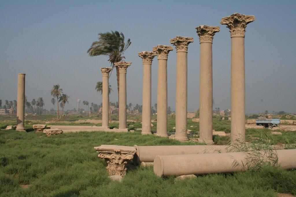 Ruins of the early Christian basilica at Al-Ashmunein, ancient Hermopolis Magna in Minya