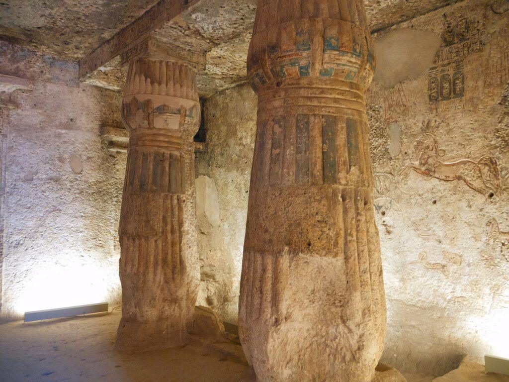 Interior of Panehesys tomb in the North Tombs at Amarna