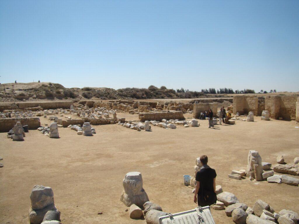 Ruins of the Great Basilica at the early Christian pilgrimage site of Abu Mena in Egypt