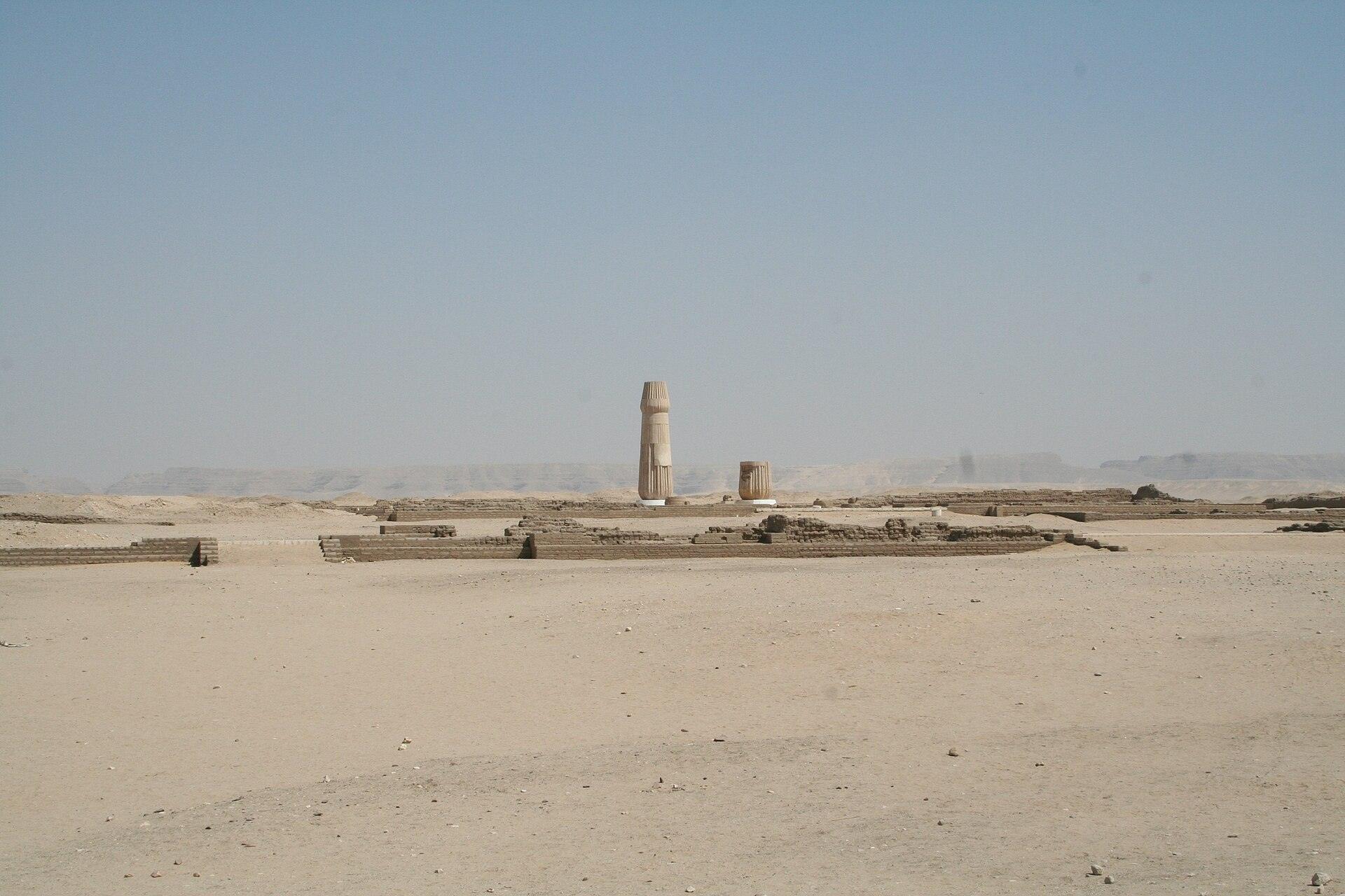 Ruins of the Small Aten Temple at Amarna, Akhenatens ancient capital in Egypt