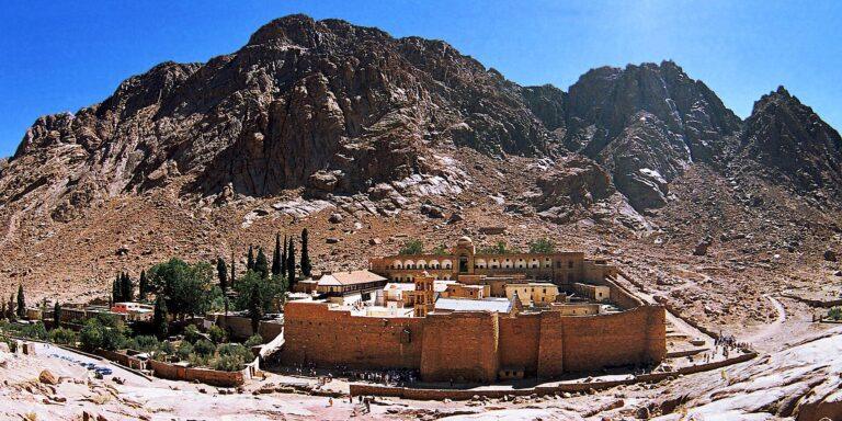 St. Catherine's Monastery surrounded by the mountains of South Sinai, Egypt