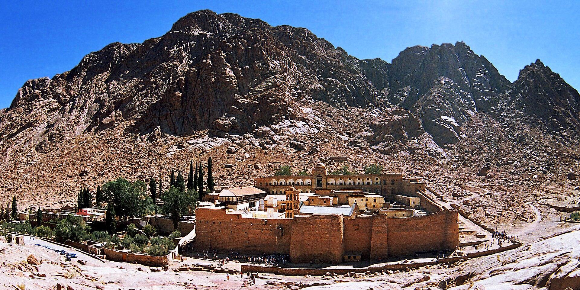 St. Catherine's Monastery surrounded by the mountains of South Sinai, Egypt